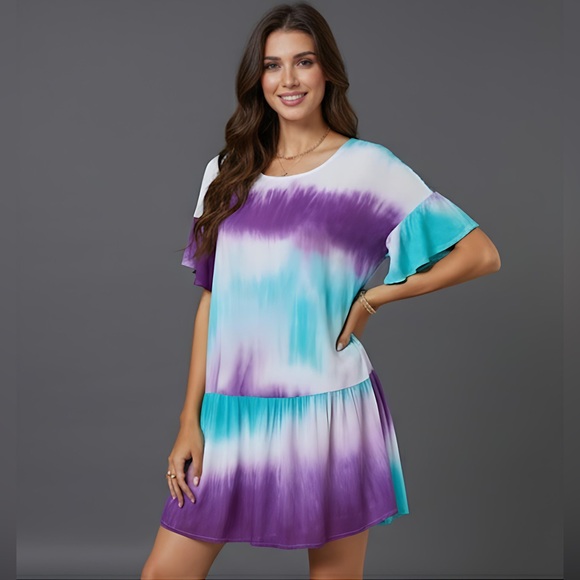Tye Dye Loose Mini Dress - Picture 3 of 6